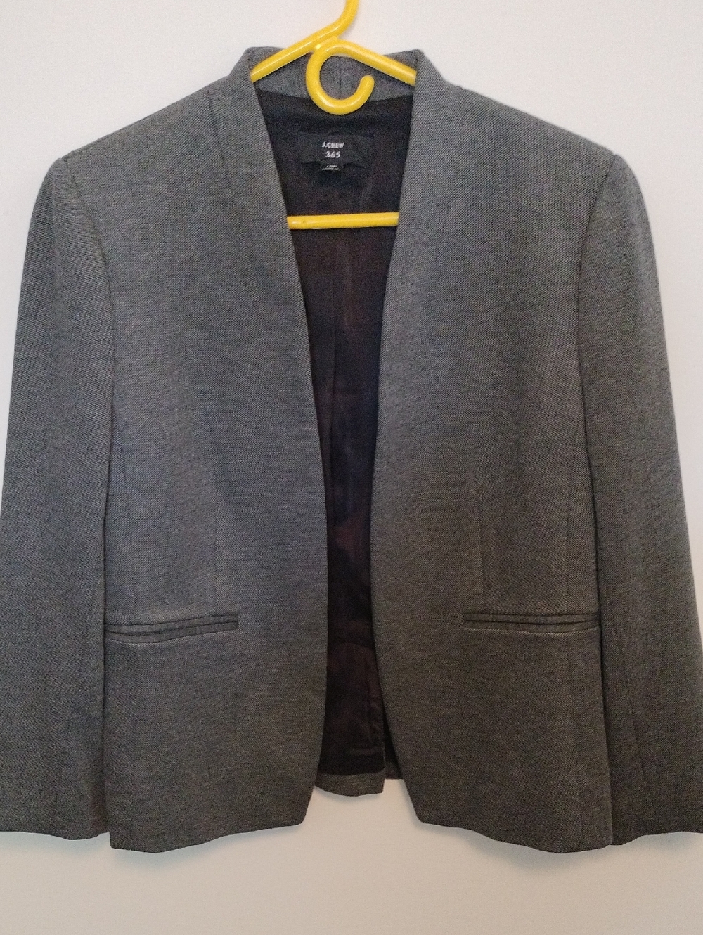 J. Crew Gray Open-Front Textured Blazer